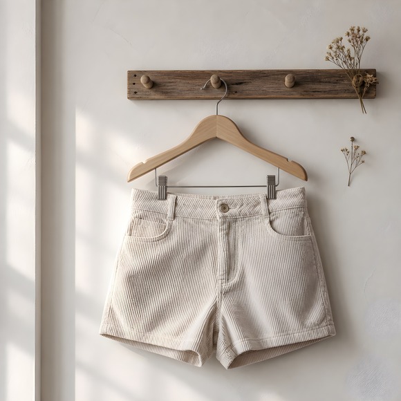 O'Neill Pants - O'Neill Corduroy Shorts Women 28 Cream Excellent High Rise Boho Surf Style